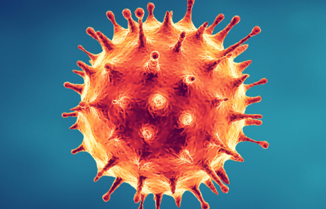 Blog Main Image - 3D Biological Coronavirus Orange Blue
