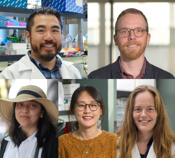 Top row (from left to right): Hai Nguyen, PhD, John Ray, PhD; Bottom row (from left to right: Ritika Tewari, PhD, Soo Jung Yang, PhD, and Aisha Callebaut, PhD.